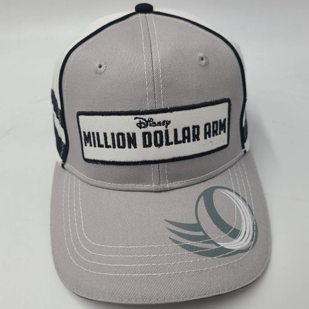 Disney Million Dollar Arm Movie Promo Hat Adjustable 2014 Sport Drama Gray White